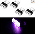 Ziciner 4 PCS USB LED Car Interior Atmosphere Lamp, Portable Mini LED Night Light, Plug-in USB Interface Trunk Ambient Lighting Kit, Universal Car Interior Accessories (Purple)