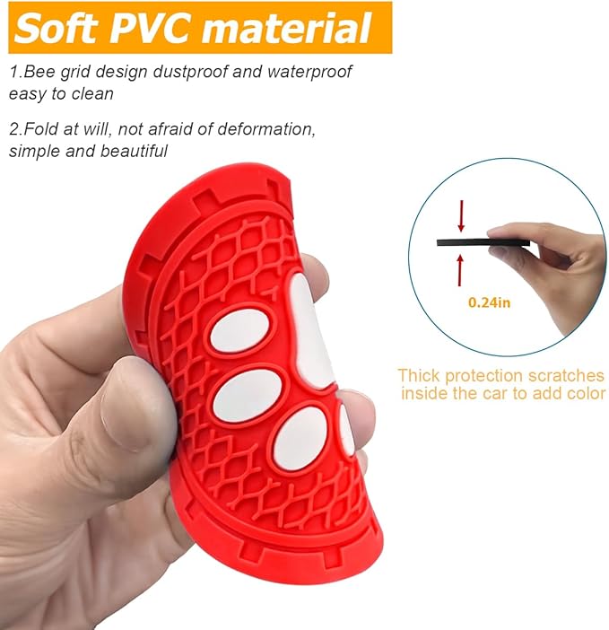Osilly Car Cup Holder Coaster, 4 Pack PVC Paw Print Anti Slip Insert Coasters, 2.75 Inch Universal Cute Dog Paw Auto Drink Mat, Car Interior Accessories Decor for SUV, Truck, RV and More (Red)