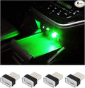 Augeny 4 PCS USB LED Car Interior Atmosphere Lamp, Plug-in USB Decor Night Light, Portable Auto Ambient Lighting Kit, Universal Vehicle Interior Accessories for Most Cars (Green)