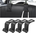 Car Back Seat Headrest Hooks, 4 Pack Carbon Fiber Stylish Back Seat Hanger for Car Handbag Clothes Coats Grocery Bags, Car Interior Accessories (Carbon Fibre/Black)