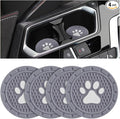 Osilly Car Cup Holder Coaster, 4 Pack PVC Paw Print Anti Slip Insert Coasters, 2.75 Inch Universal Cute Dog Paw Auto Drink Mat, Car Interior Accessories Decor for SUV, Truck, RV and More (Gray)