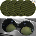 SINGARO Car Cup Coaster, 4PCS Universal Non-Slip Cup Holders Embedded in Ornaments Coaster, Car Interior Accessories, Olive Green