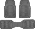 Motor Trend FlexTough LITE Rubber Car Mats Full Set - All Weather Floor Mats for Trucks, Cars & SUVs - Automotive Waterproof Gray Car Floor Mats for Cars Interior Accessories Universal Trim-to-Fit