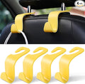 LivTee Car Seat Headrest Hook, Car Headrest Hidden Hook, 4 Pack Universal Auto Car Back Seat Hook Organizer for Purse Coat, Car Interior Accessories (Yellow)