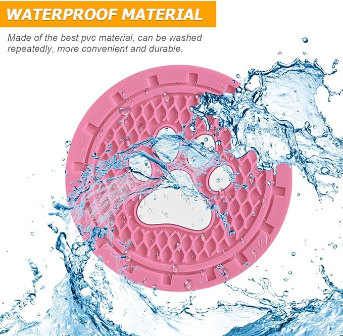 Osilly Car Cup Holder Coaster, 4 Pack PVC Paw Print Anti Slip Insert Coasters, 2.75 Inch Universal Cute Dog Paw Auto Drink Mat, Car Interior Accessories Decor for SUV, Truck, RV and More (Pink)