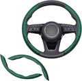 2pcs Universal Fit Carbon Fiber Steering Wheel Cover, Anti-Skid Steering Wheel Cover/Segmented Steering Wheel Protector/Car Interior Accessories (Bright Green)