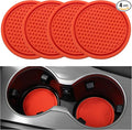 SINGARO Car Cup Coaster, 4PCS Universal Non-Slip Cup Holders Embedded in Ornaments Coaster, Car Interior Accessories, Lava Orange