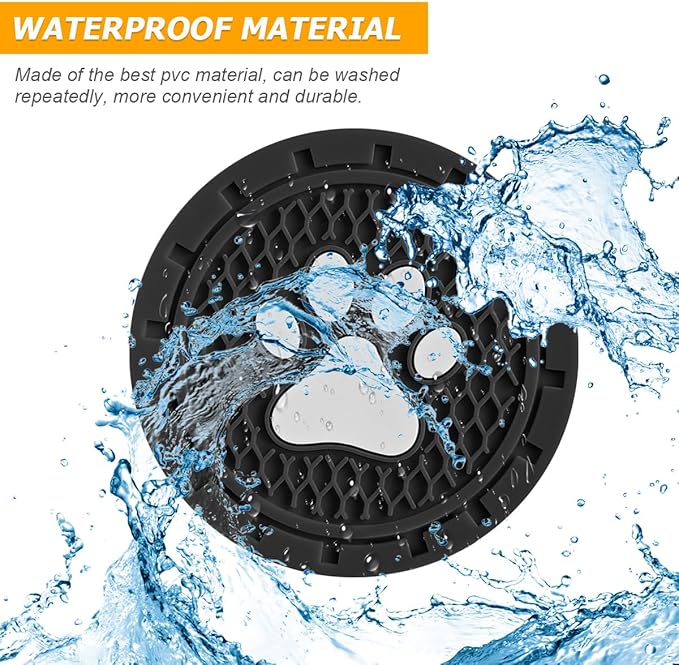 Osilly Car Cup Holder Coaster, 4 Pack PVC Paw Print Anti Slip Insert Coasters, 2.75 Inch Universal Cute Dog Paw Auto Drink Mat, Car Interior Accessories Decor for SUV, Truck, RV and More (Black)