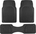 Motor Trend FlexTough LITE Rubber Car Mats Full Set - All Weather Floor Mats for Trucks, Cars & SUVs - Automotive Waterproof Black Car Floor Mats for Cars Interior Accessories Universal Trim-to-Fit