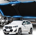 SINGARO Universal 300T Car Windshield Sun Shade, Foldable Reflective for Windshield & Window Shades with Overlapping Design, Car Interior Accessories (64.5" L x 33" W)