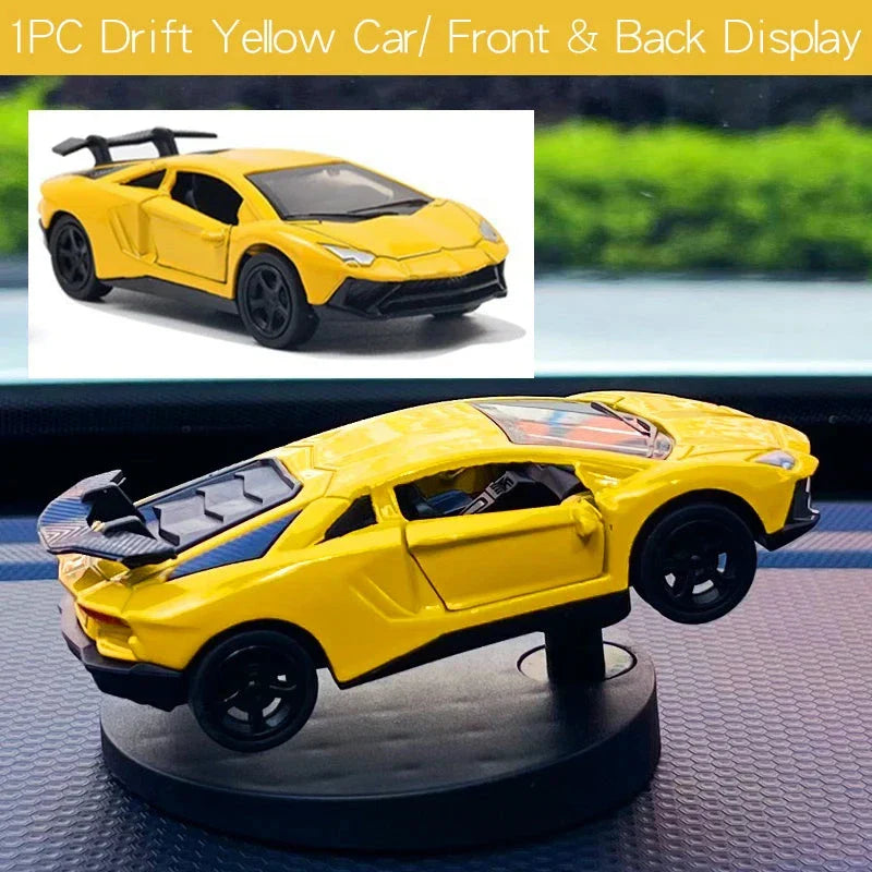 Drift Car Dashboard Toy Model – Swing Turning Sports Car Ornament, Fun Dashboard Decoration for Men & Car Interior Accessories