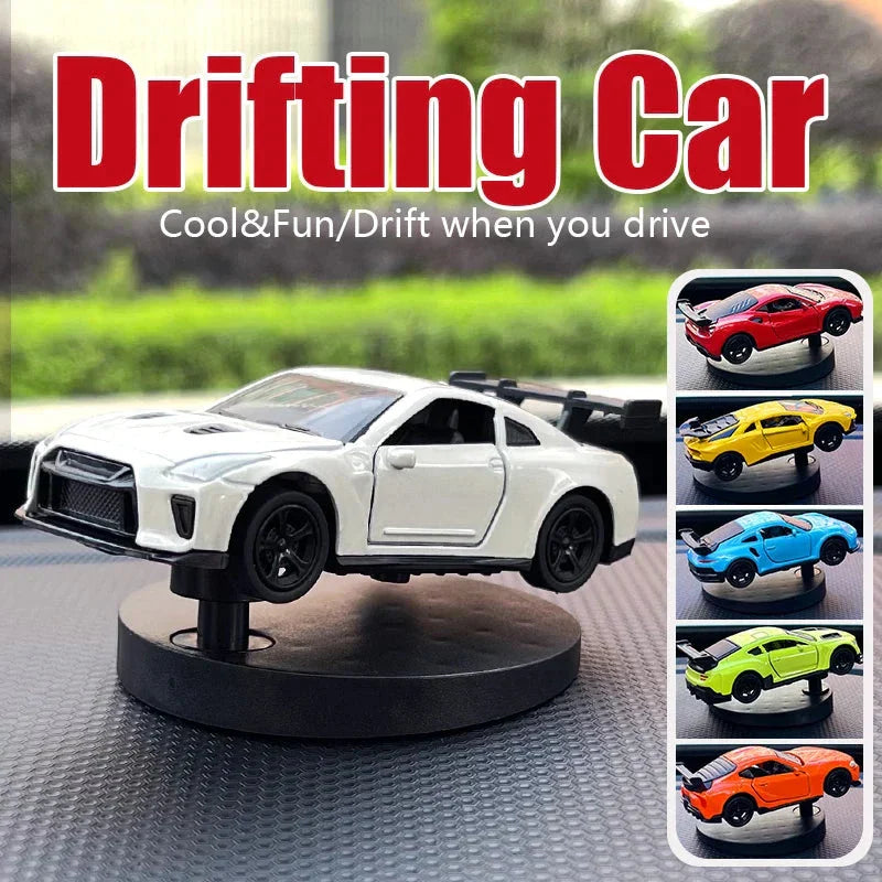 Drift Car Dashboard Toy Model – Swing Turning Sports Car Ornament, Fun Dashboard Decoration for Men & Car Interior Accessories