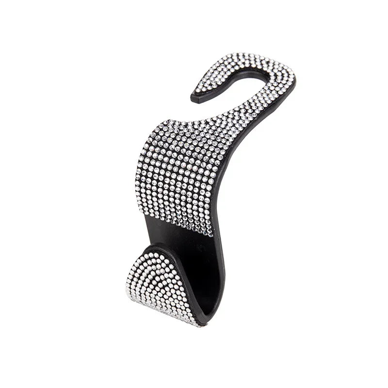 Rhinestone Car Seat Back Hook Bling Diamond Hanger Auto Back Universal Headrest Mount Storage Holder Car Interior Accessories