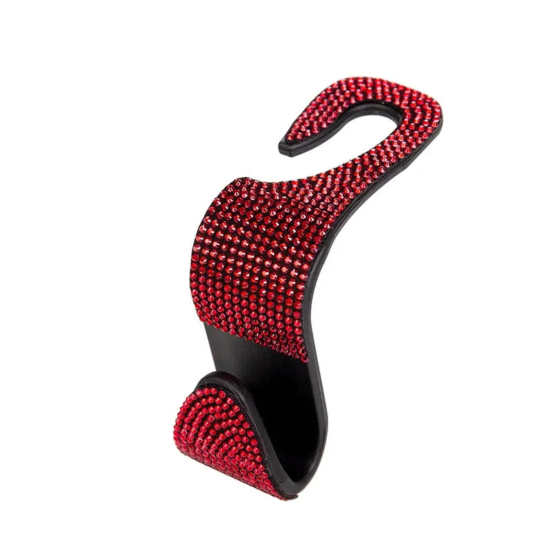 Rhinestone Car Seat Back Hook Bling Diamond Hanger Auto Back Universal Headrest Mount Storage Holder Car Interior Accessories