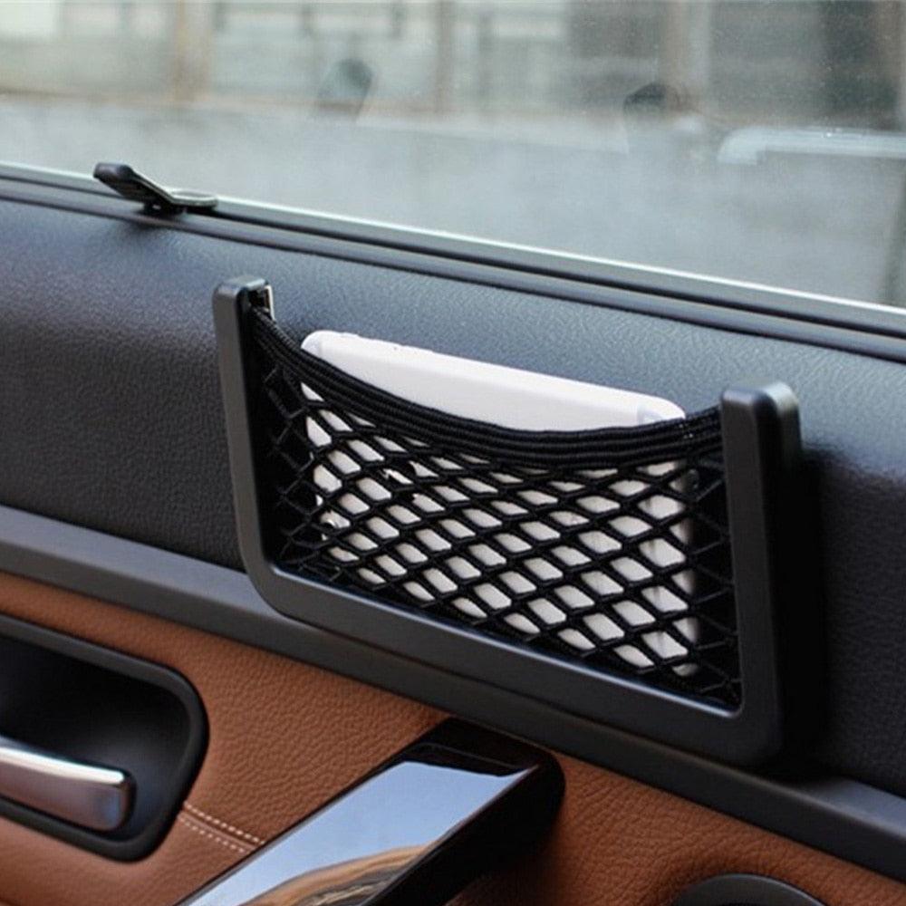 Car Net Bag Phone Holder Storage Pocket Organizer Car Storage Net Black Seat Side Back Storage Net Bag, Universal Car Interior Accessories For Trunk Holder Pocket Organizer For Phones Charge Car Accessories