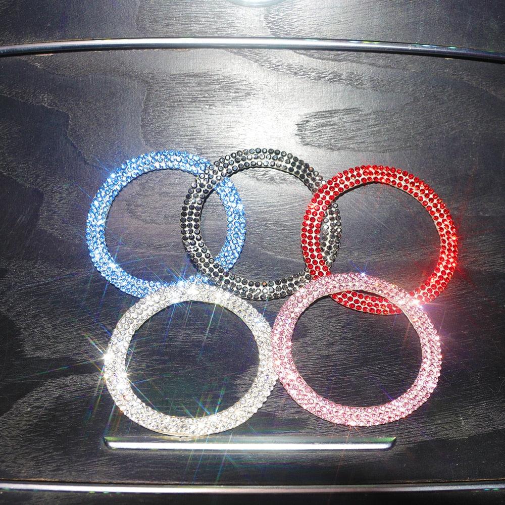 Crystal Car "Engine Start Stop" Decoration Interior Accessories Crystal Rhinestone Auto Engine Start Stop Decoration Crystal Interior Ring Gift for Vehicle Ignition Button Knobs Car Decor